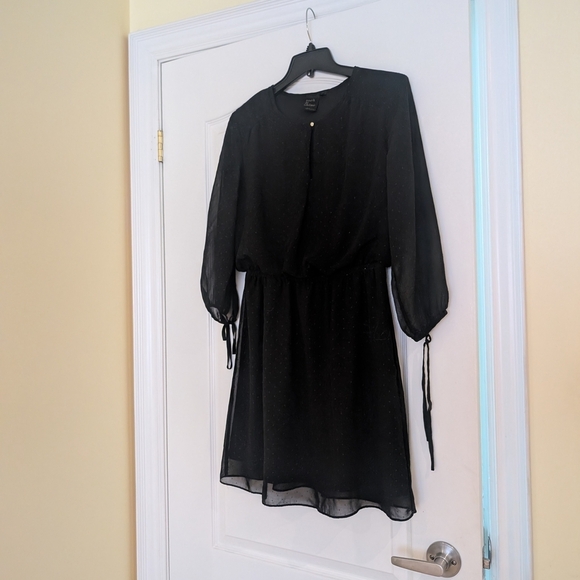 Reitmans Rock And Shine Size M Black Chiffon Dress With Dots - Picture 1 of 7